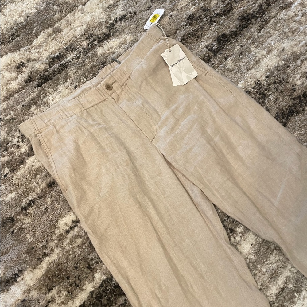*NEW* Tommy Bahama Linen Drawstring Elastic Waist Beige Relax Pants Men’s XL